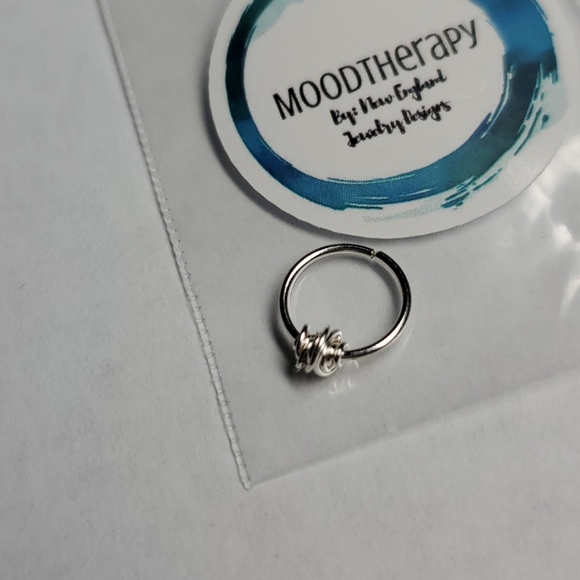 Sterling Silver Wire Wrapped Nose/Cartilage Ring - Picture 5 of 9